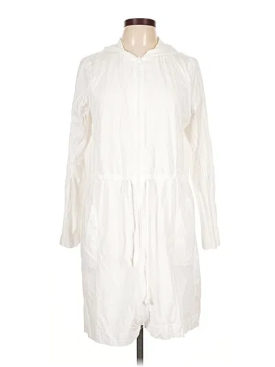 Pre-owned Lands' End Cardigan Sweater In White