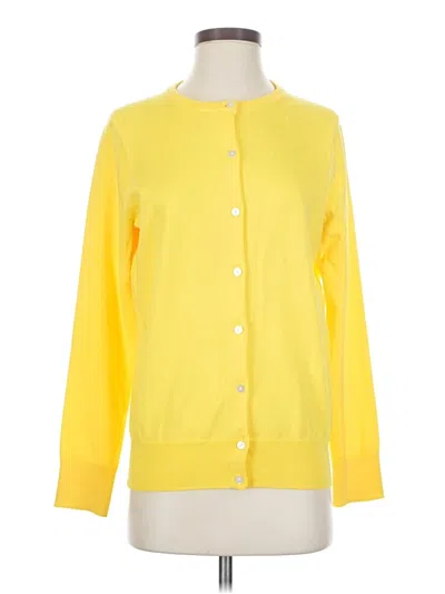 Pre-owned Lands' End Cardigan Sweater In Yellow