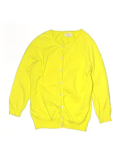 Pre-owned Lands' End Kids'  Cardigan Sweater In Yellow