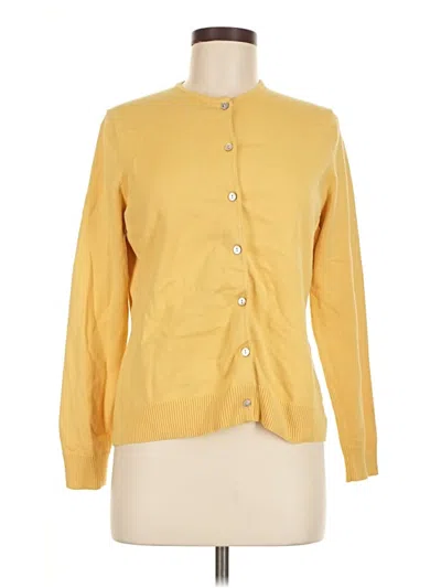 Pre-owned Lands' End Cardigan Sweater In Yellow