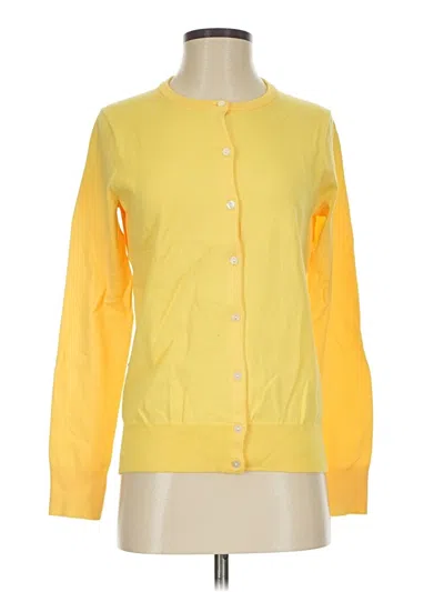 Pre-owned Lands' End Cardigan Sweater In Yellow