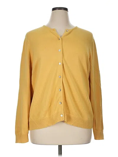 Pre-owned Lands' End Cardigan Sweater In Yellow