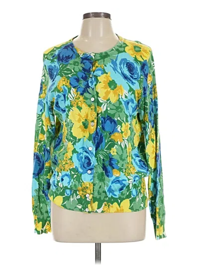 Pre-owned Lands' End Cardigan Sweater In Yellow