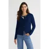 Lands' End Cashmere Cardigan Sweater In Blue