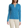 Lands' End Cashmere Cardigan Sweater In Blue