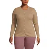 Lands' End Cashmere Cardigan Sweater In Brown