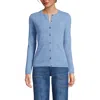 Lands' End Cashmere Cardigan Sweater In Cloudy Blue Heather Donegal