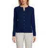 Lands' End Cashmere Cardigan Sweater In Deep Sea Navy