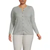 Lands' End Cashmere Cardigan Sweater In Gray