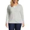 Lands' End Cashmere Cardigan Sweater In Gray