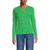 Lands' End Cashmere Cardigan Sweater In Light Vibrant Clover Heather