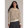 Lands' End Cashmere Puff Sleeve Crew Neck Sweater In Brown
