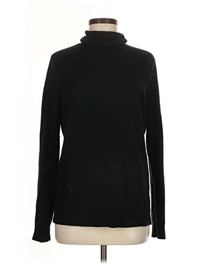 Pre-owned Lands' End Cashmere Pullover Sweater In Black