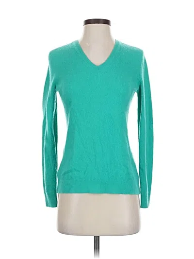 Pre-owned Lands' End Cashmere Pullover Sweater In Blue