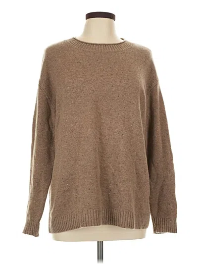 Pre-owned Lands' End Cashmere Pullover Sweater In Brown