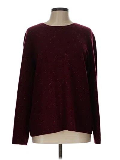 Pre-owned Lands' End Cashmere Pullover Sweater In Burgundy