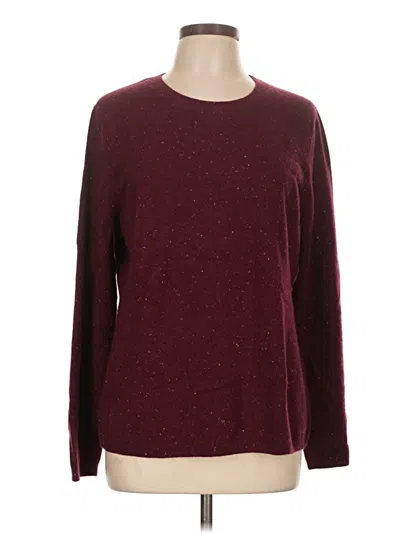 Pre-owned Lands' End Cashmere Pullover Sweater In Burgundy