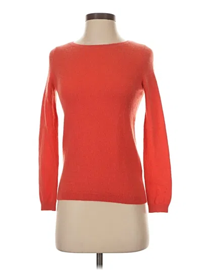 Pre-owned Lands' End Cashmere Pullover Sweater In Orange