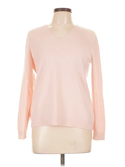 Pre-owned Lands' End Cashmere Pullover Sweater In Pink