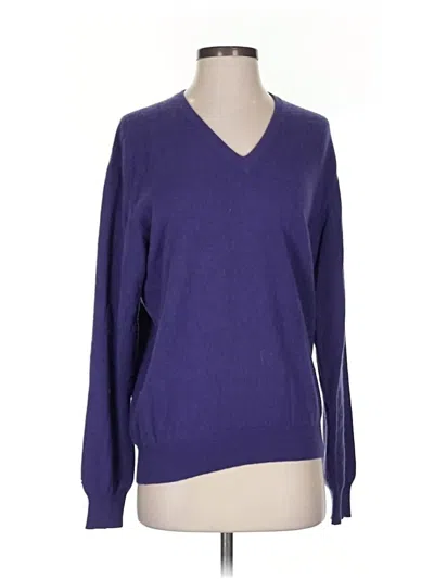 Pre-owned Lands' End Cashmere Pullover Sweater In Purple