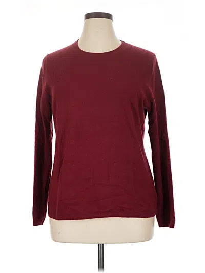 Pre-owned Lands' End Cashmere Pullover Sweater In Red