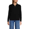 Lands' End Cashmere Quarter Zip Sweater In Black