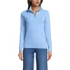 Lands' End Cashmere Quarter Zip Sweater In Blue