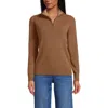 Lands' End Cashmere Quarter Zip Sweater In Brown