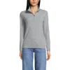 Lands' End Cashmere Quarter Zip Sweater In Gray