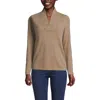 Lands' End Cashmere Shawl Neck Sweater In Vicuna Heather Donegal