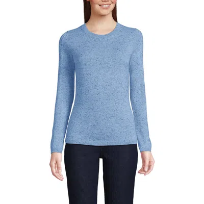 Lands' End Cashmere Sweater In Cloudy Blue Heather Donegal