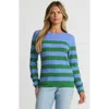 Lands' End Cashmere Sweater In Dark Cloudy Blue Stripe