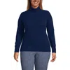 Lands' End Cashmere Turtleneck Sweater In Blue