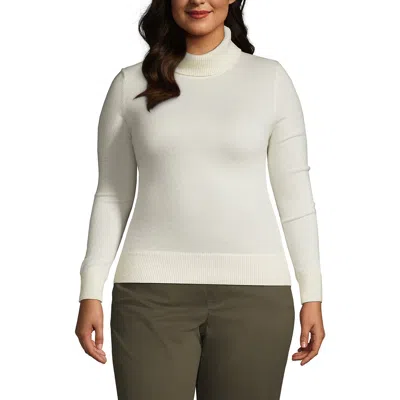 Lands' End Cashmere Turtleneck Sweater In Metallic