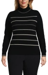Lands' End Cashmere Turtleneck Sweater In Black