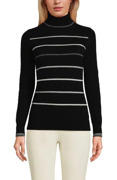 Lands' End Cashmere Turtleneck Sweater In Black