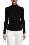 Lands' End Cashmere Turtleneck Sweater In Black