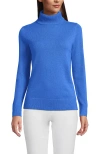 Lands' End Cashmere Turtleneck Sweater In Blue