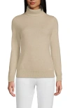Lands' End Cashmere Turtleneck Sweater In Champagne