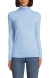 Lands' End Cashmere Turtleneck Sweater In Cool Blue Donegal