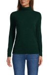 Lands' End Cashmere Turtleneck Sweater In Dark Pine Green