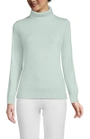 Lands' End Cashmere Turtleneck Sweater In Dusty Misty Aqua