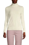 Lands' End Cashmere Turtleneck Sweater In Fresh Ivory
