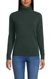 Lands' End Cashmere Turtleneck Sweater In Green