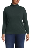 Lands' End Cashmere Turtleneck Sweater In Green