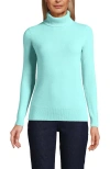 Lands' End Cashmere Turtleneck Sweater In Pale Aqua Ice