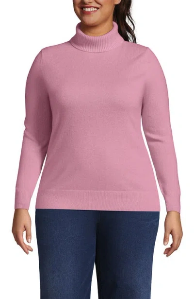Lands' End Cashmere Turtleneck Sweater In Pink