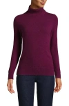 Lands' End Cashmere Turtleneck Sweater In Raspberry Wine Heather