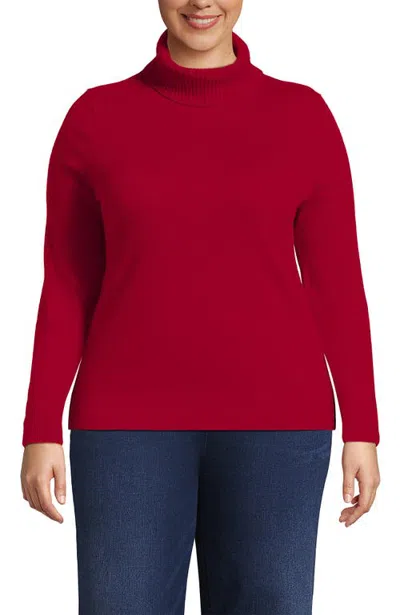Lands' End Cashmere Turtleneck Sweater In Red