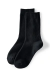 Lands' End Cashtouch Crew Socks In Black